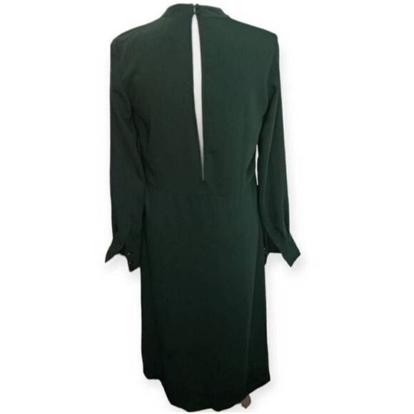 H&M DARK GREEN SLIT FRONT DRESS SZ.4 EUC. - Picture 6 of 9